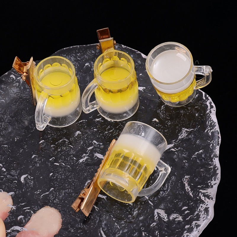Kẹp Tóc Hình Chai Bia Giả Bằng Nhựa mini Dễ Thương Cho Nữ y2k