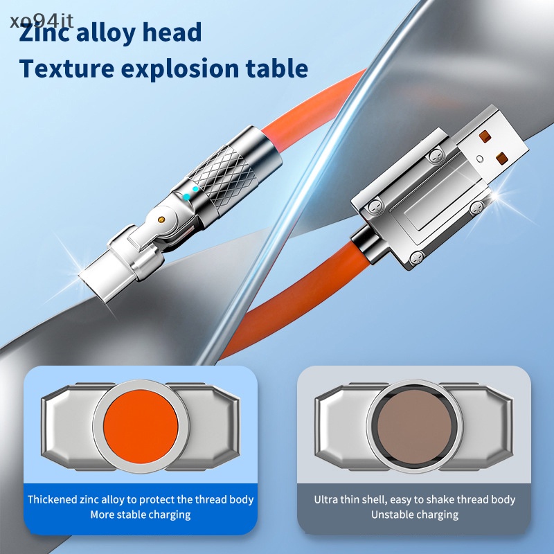 Cáp Sạc Nhanh type c Xt 6a Xoay 180 Độ Cho xiaomi samsung