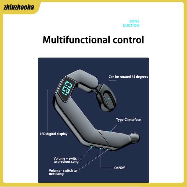 Fs Tai nghe không dây v19 Móc Vành Tai Có Màn Hình Hiển Thị Kỹ Thuật Số