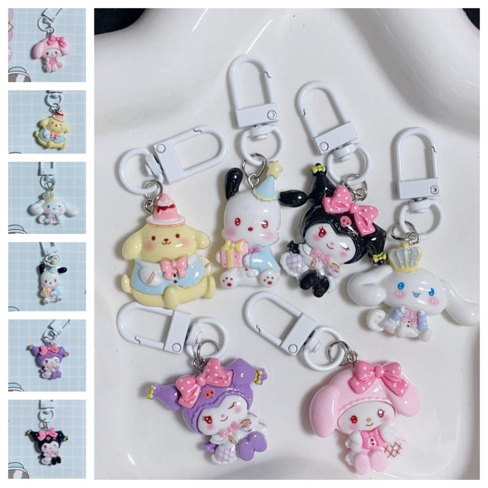 Pinou kuromi Móc Chìa Khóa Bằng Nhựa resin Mặt Hình Thỏ cinnamoroll Hoạt Hình Dễ Thương Cho Cặp Đôi my melody