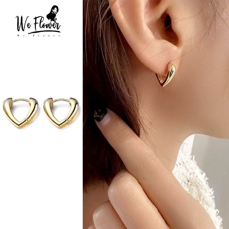 We flower Bông Tai Mạ Vàng 14k Hình Tròn Phong Cách vintage Dành Cho Nữ