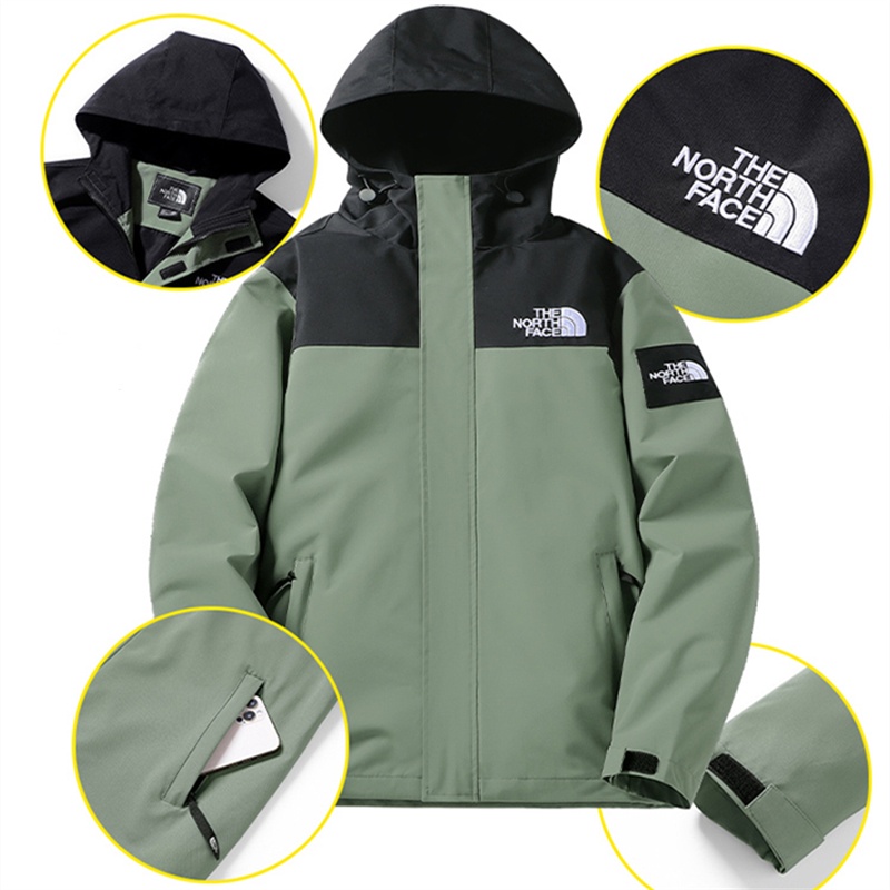 Áo Khoác Gió Thêu logo the north face 100% Chính Hãng Chống Thấm Nước Thời Trang Cho Cặp Đôi