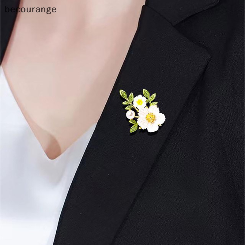 Ghim Cài Áo Hình Hoa Cúc Đính Ngọc Trai Nhân Tạo Cao Cấp Thời Trang Cho Nữ