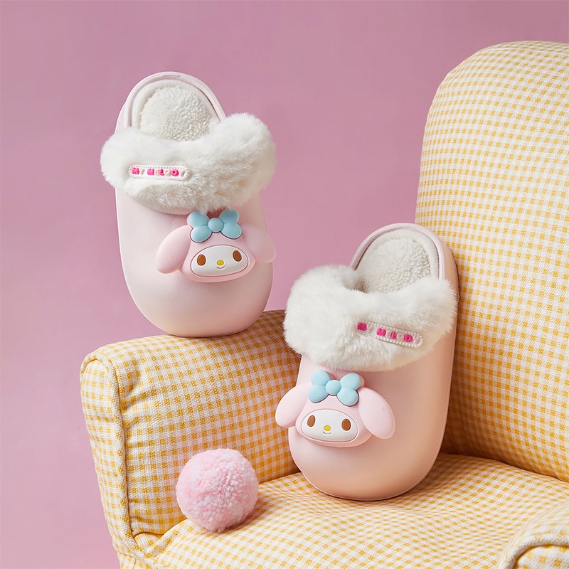 Sanrio Dép Bông Cheerful Mario Đi Trong Nhà Dễ Tháo Rời Cho Bé dép bông đế cao