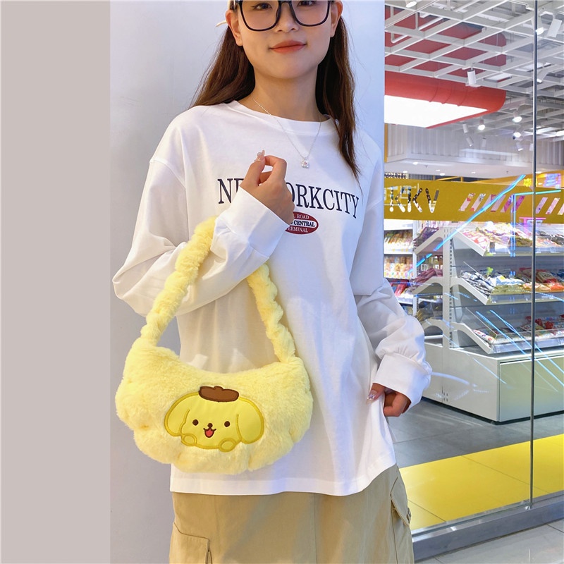 Mới Túi Xách Đeo Vai Phủ Bông Hoạt Hình Đáng Yêu Thời Trang Mùa Đông Dành Cho Nữ