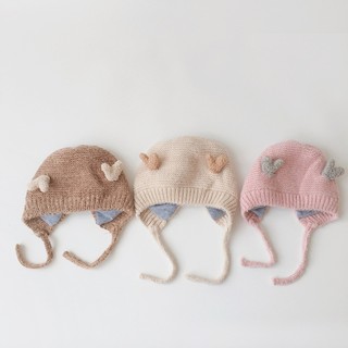 Mũ len sừng cột dây cute xinh xắn