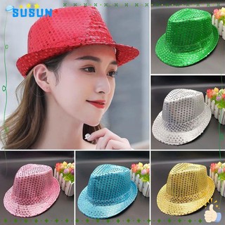 Susun Nón panama Đính Kim Sa Lấp Lánh Dùng Để Hóa Trang