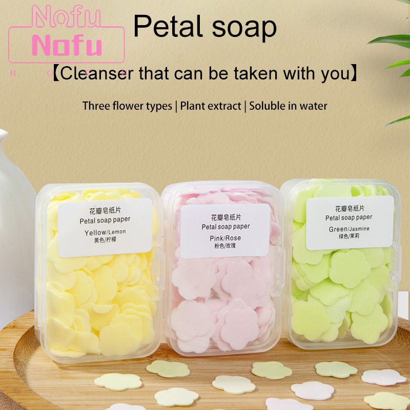 NOFU@Xà Bông Rửa Tay Hình Bông Hoa, Xà Phòng Giấy Bỏ Túi Đi Du Lịch Đi Ra Ngoài Tiện Lợi