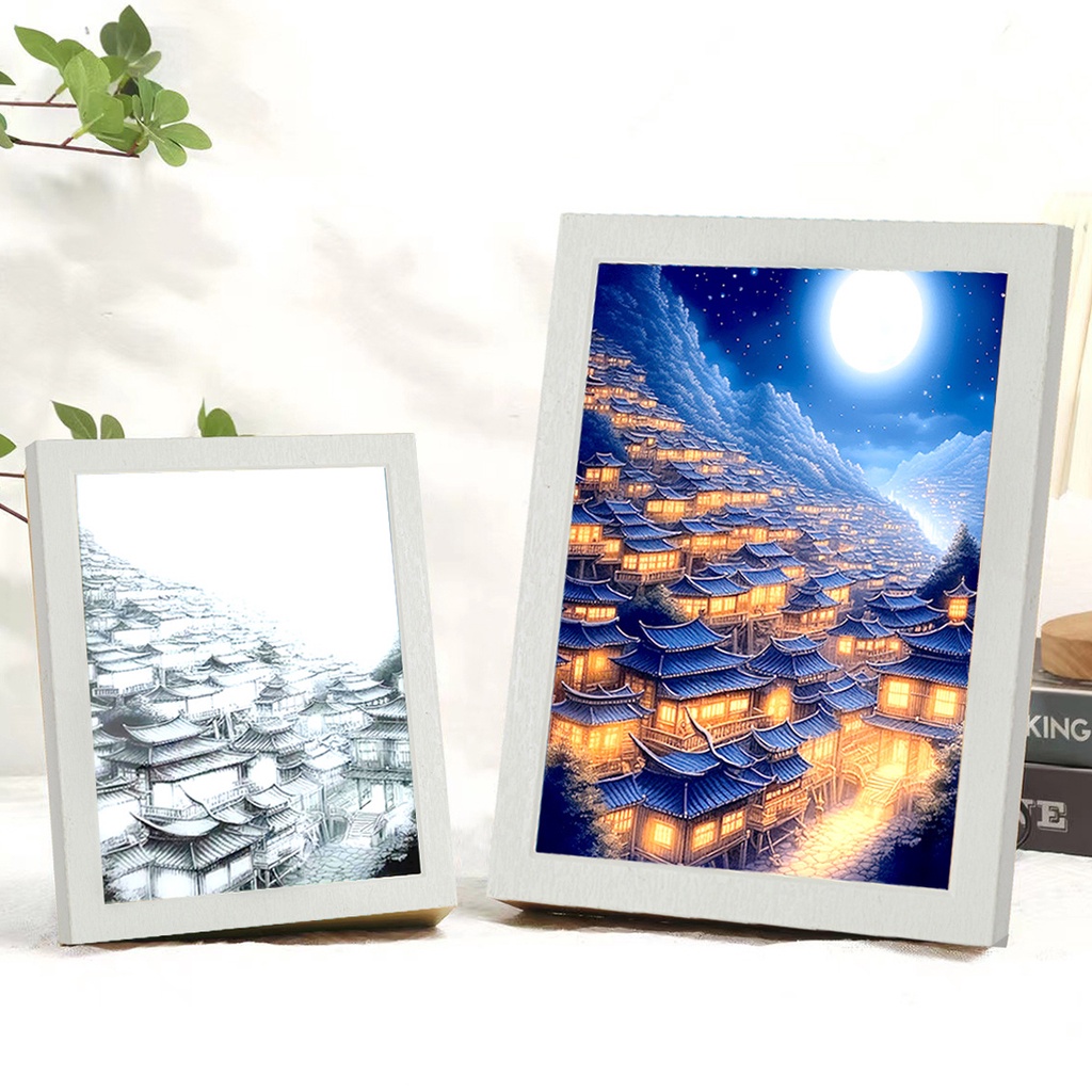 INS Deco Led Light Painting USB Plug Dimming Wall Artwork Table Lamp Gift Indoor Sunlight Window Photo Night Luminous