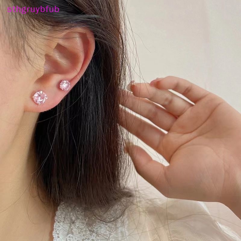 Sthb 1 Đôi Khuyên Tai Xương Xoắn Ốc Đính Đá zircon Màu Hồng Làm Quà Tặng Cho Bạn Gái vn