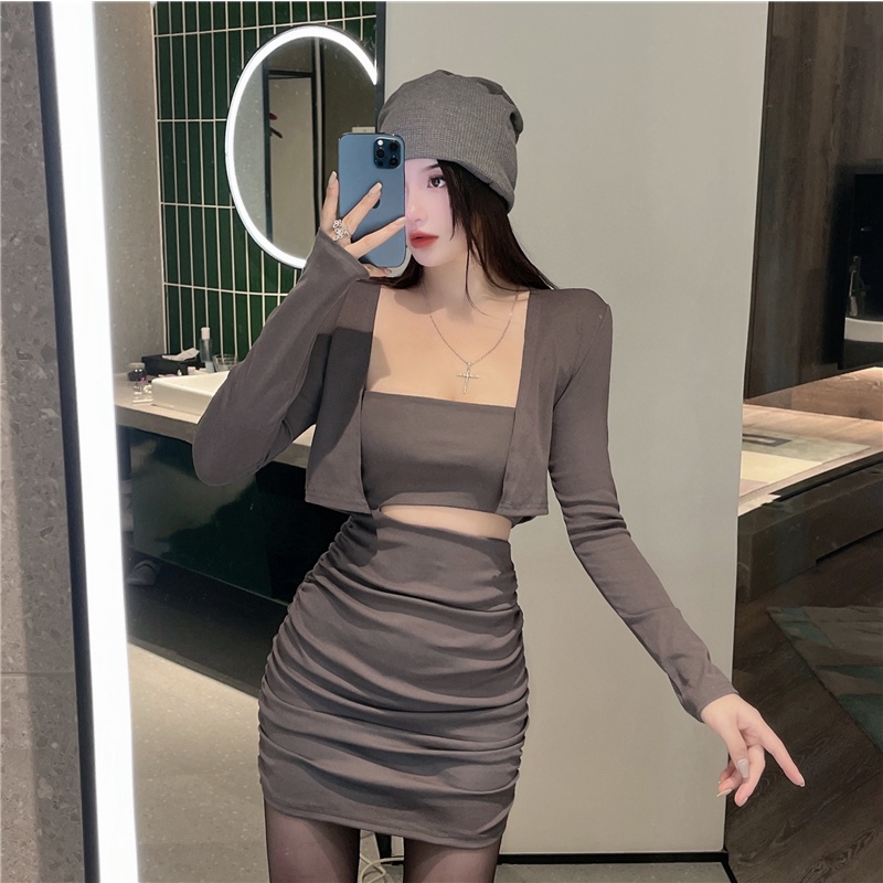 Set Áo Khoác Và Chân Váy Thời Trang Mùa Thu 2023 Quyến Rũ Cho Nữ