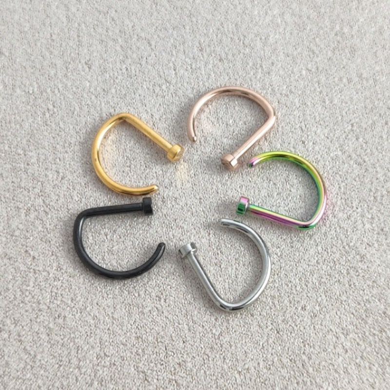 Khuyên Kẹp Mũi Không Xỏ Bằng Thép Không Gỉ y2k Thời Trang Cá Tính Cho Nam Nữ