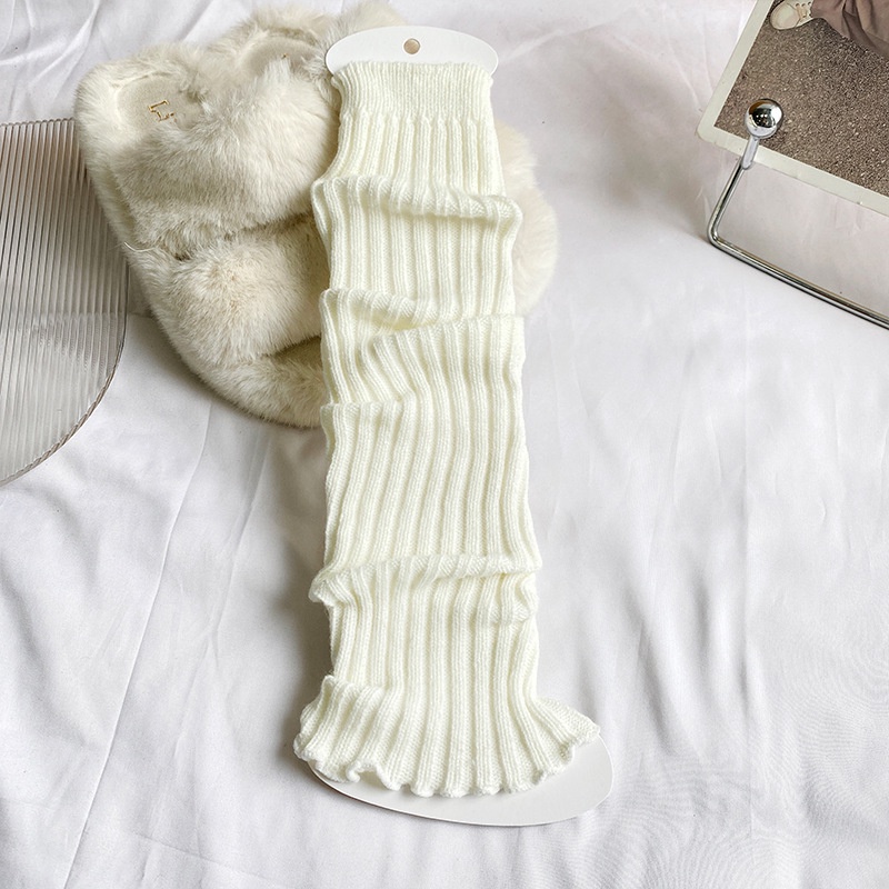 Vớ cotton Cao Qua Gối Dày Dặn Họa Tiết Kẻ Sọc Màu Trơn Dễ Thương Giữ Ấm Mùa Thu Đông Cho Bé Gái