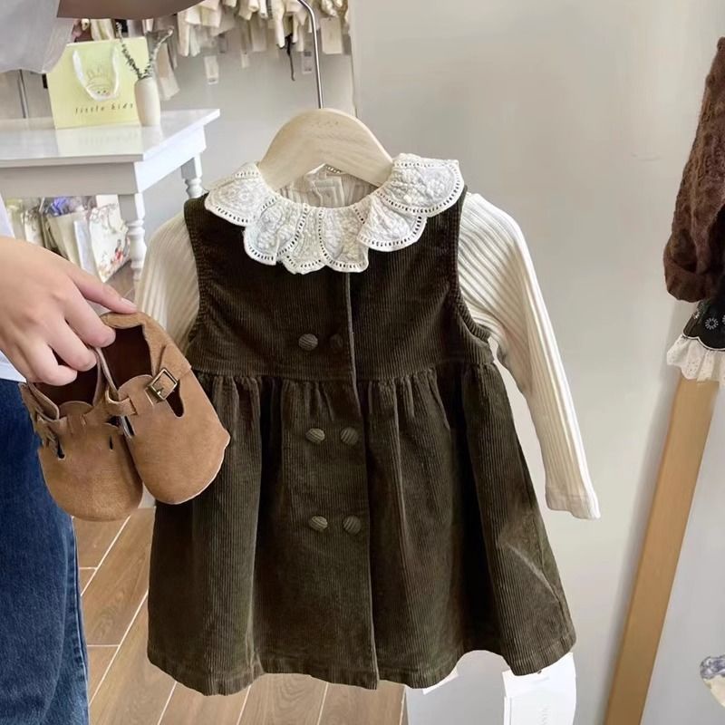 Váy Nhung Cô Gái Mùa Thu Mới Năm 2023 retro