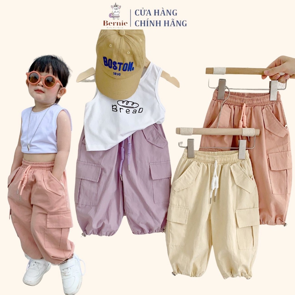 Quần jogger kaki túi hộp bé gái BERNIE