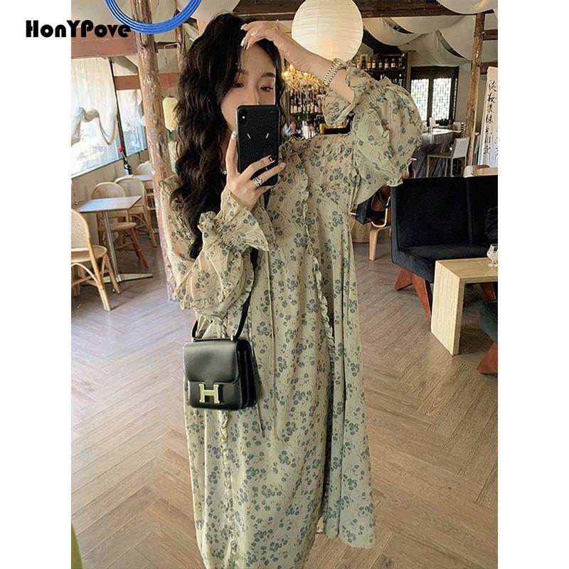 Đầm Hoa Dài Tay Thời Trang Sang Trọng Dành Cho Nữ 2023
