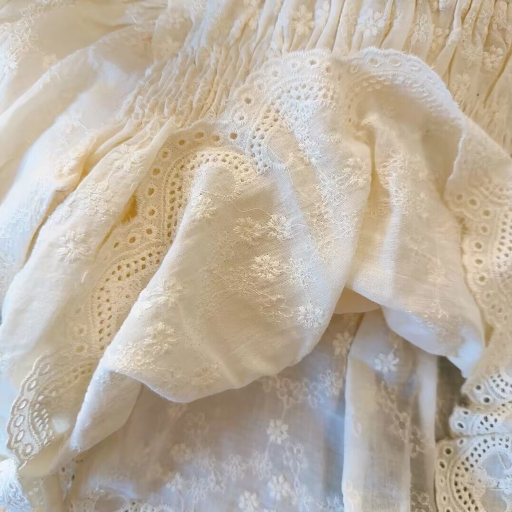 Áo Sơ Mi Tay Dài Dáng Rộng Thêu Ren Màu Trơn Phong Cách Hàn Quốc Thời Trang Xuân Thu Cho Bé Gái