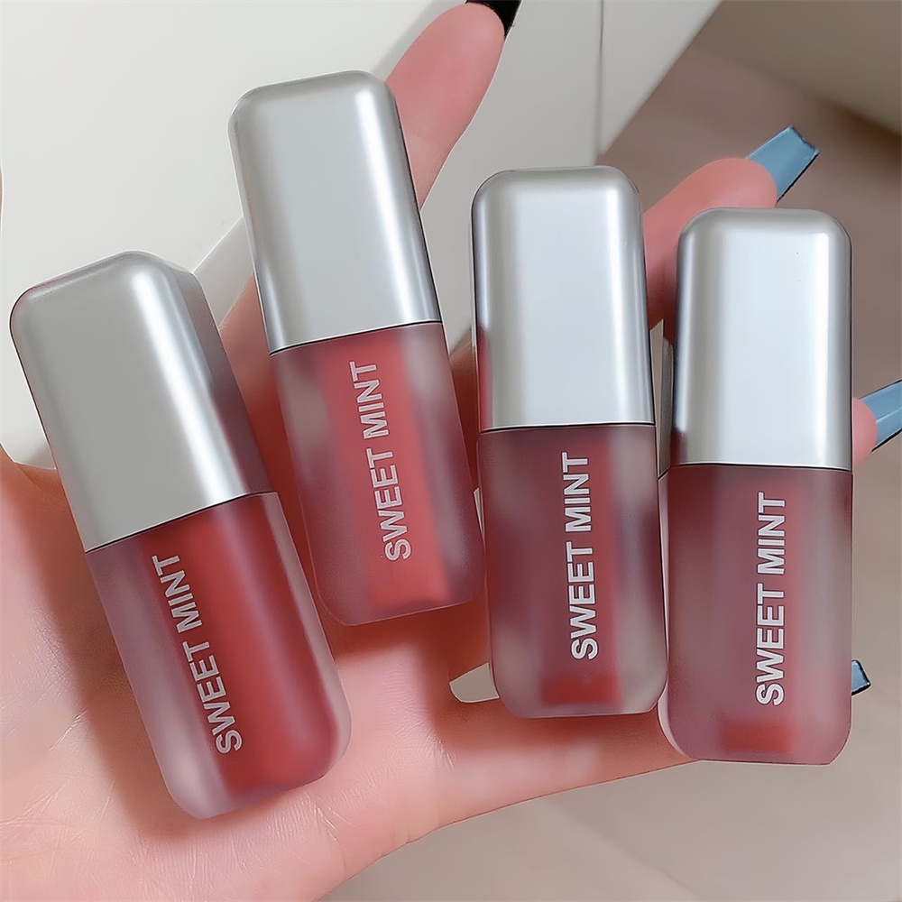 2023New SWEET Mint Liquid Lipstick Matte Velvet Lip Gloss Mỹ   Matte Lip Mud Lipstick Red Lip Tint Lip Glaze Dụng Cụ Trang điểm