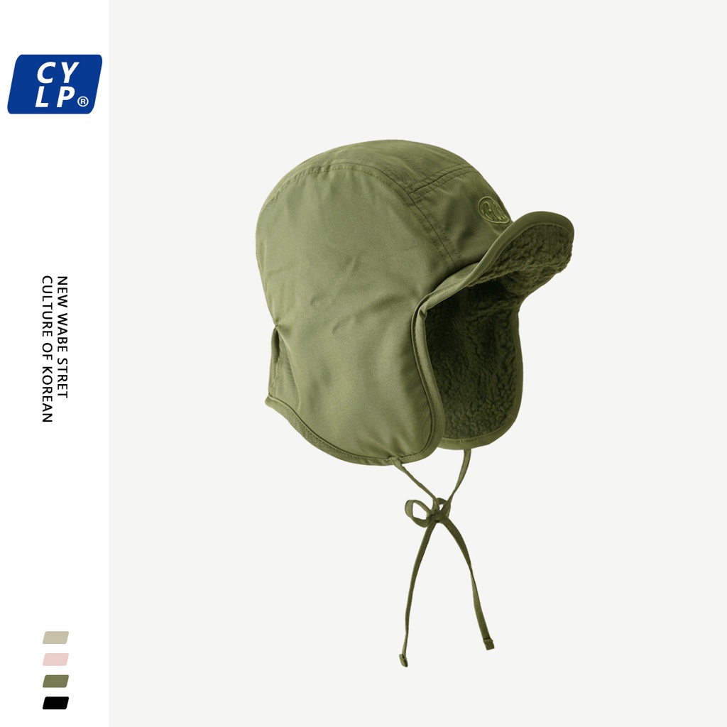 Mũ Phi Công Vải Nhung Thêu Chữ Phong Cách Đường Phố Hàn Quốc Thời Trang Mùa Đông