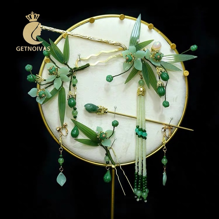 Xiuhe Trâm Cài Tóc Lá Tre Mặt Sườn Xám