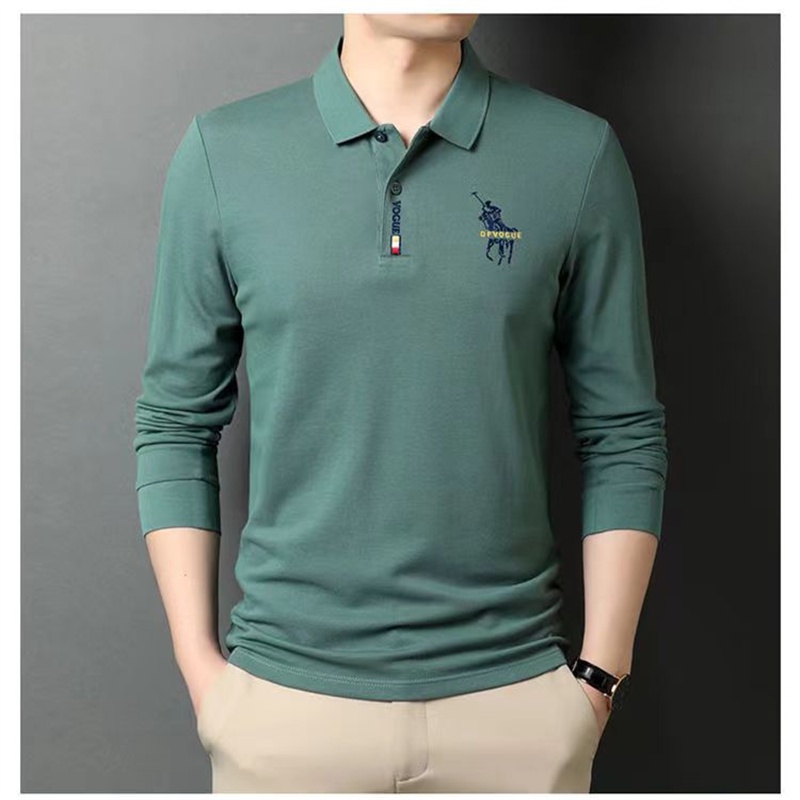 DICHUANGZHE Áo Thun polo Dài Tay Thêu Họa Tiết Thời Trang Thu Đông Dành Cho Nam