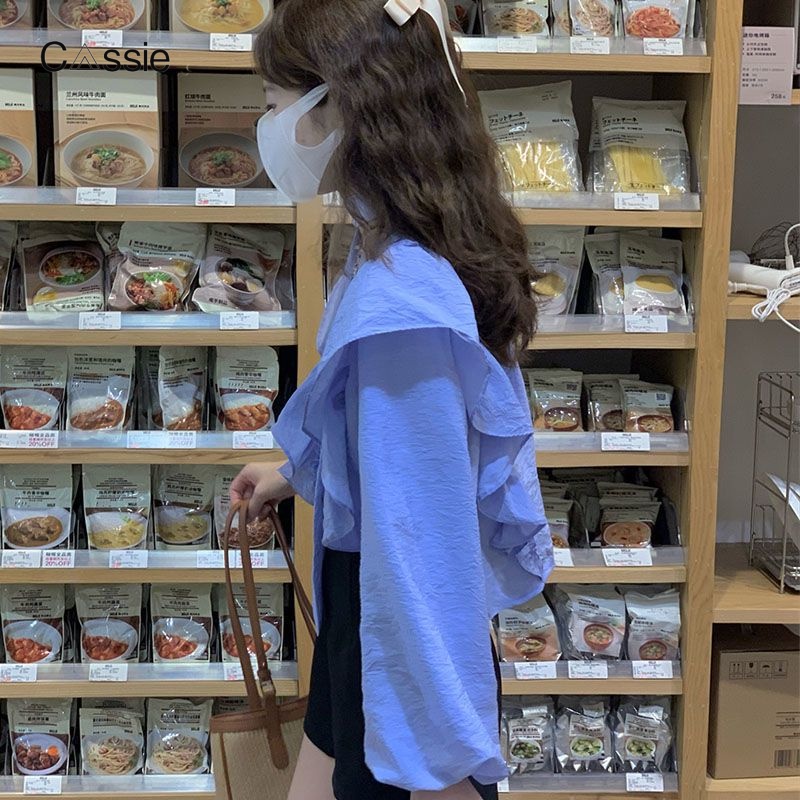 Cassie Áo Sơ Mi áo sơ mi nữ áo kiểu hàn quốc tráng lệ Phong cách chic may đo WCS2393GVW 39Z230926