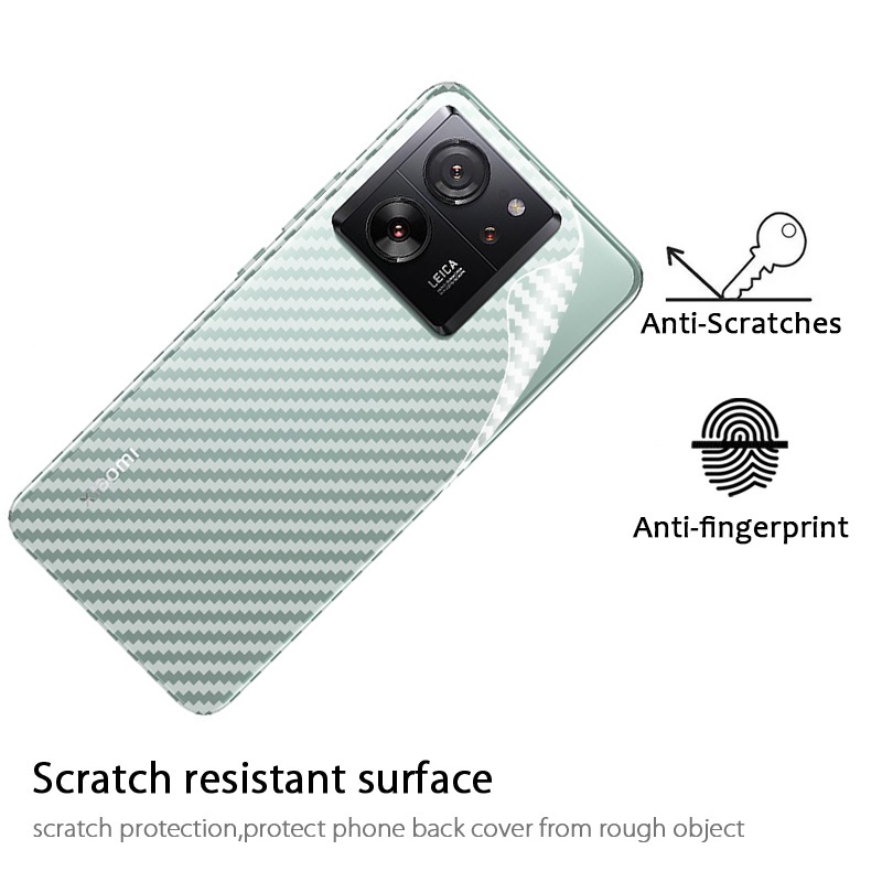Miếng Dán Mặt Lưng Nhám Sợi carbon Mềm Trong Suốt Chống Trầy Cho xiaomi 13t pro 5g 2023 mi13t 13tpro mi 13t