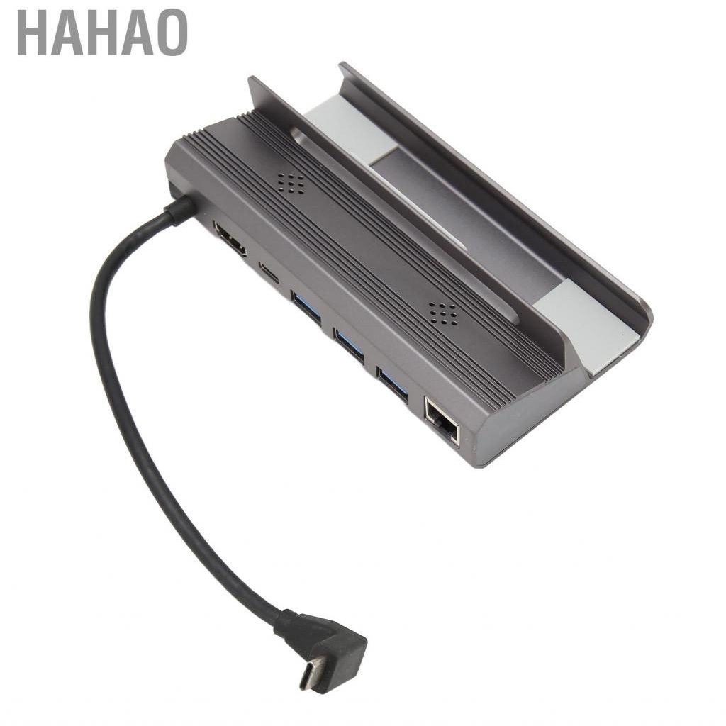 Hahao Game Console Dock 4K 60HZ Aluminum Alloy Housing 6 in 1 Gigabit Network Port USB3.0 Hub Docking Station for