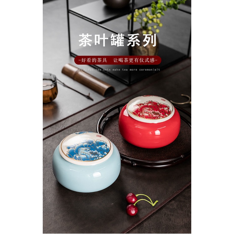 Hộp Đựng Trà geyln celadon Hũ Trà Kín Pu 'Er