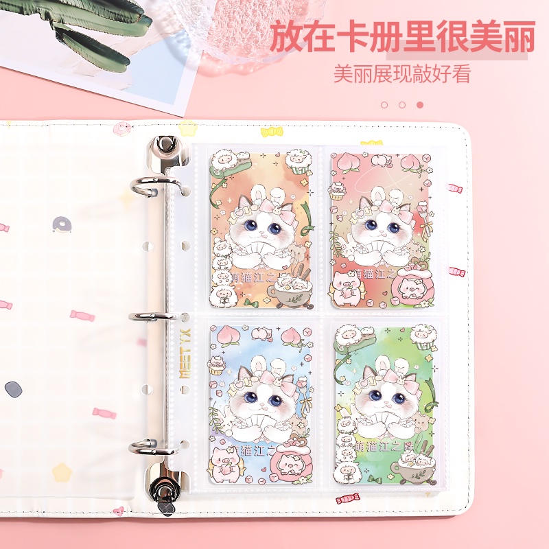 Ví Đựng Thẻ Hai Lớp Họa Tiết Ren Hình Mèo Dễ Thương Phong Cách Hàn Quốc