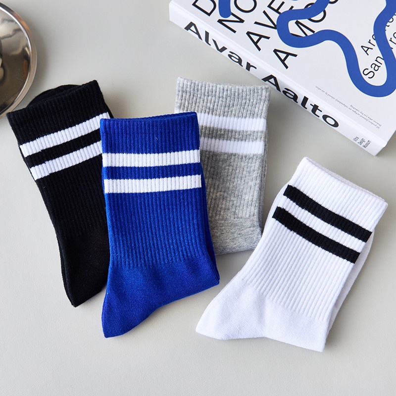 Vớ cotton Thể Thao Thấm Hút Mồ Hôi Họa Tiết Kẻ Sọc Thời Trang Thu Đông Cho Nam - lqz