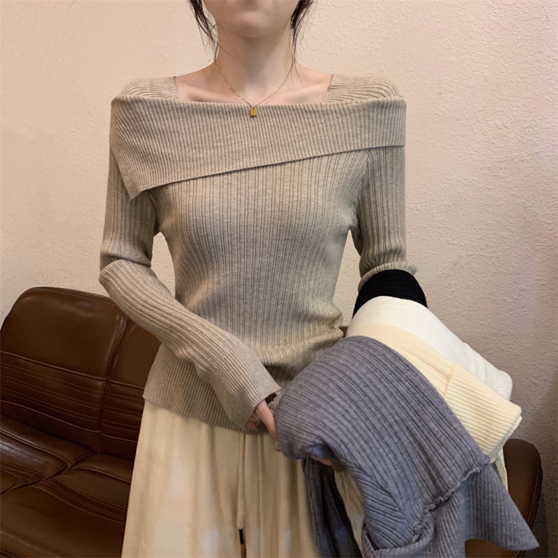 Banfamy Áo sweater Một Dây Dáng Ôm Thời Trang Cao Cấp Cho Nữ