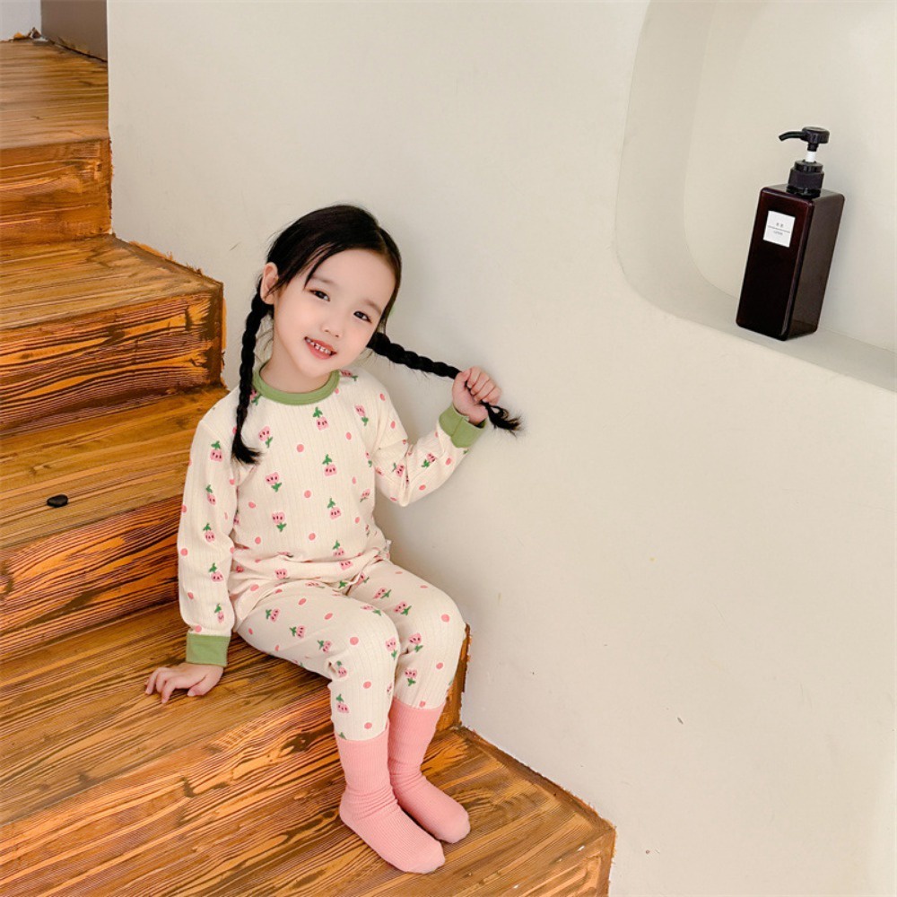 Bộ Đồ Ngủ Hai Mảnh Áo Khoác Và Quần Bằng Vải cotton In Hình Hoạt Hình Dễ Thương Dành Cho Bé Trai Gái