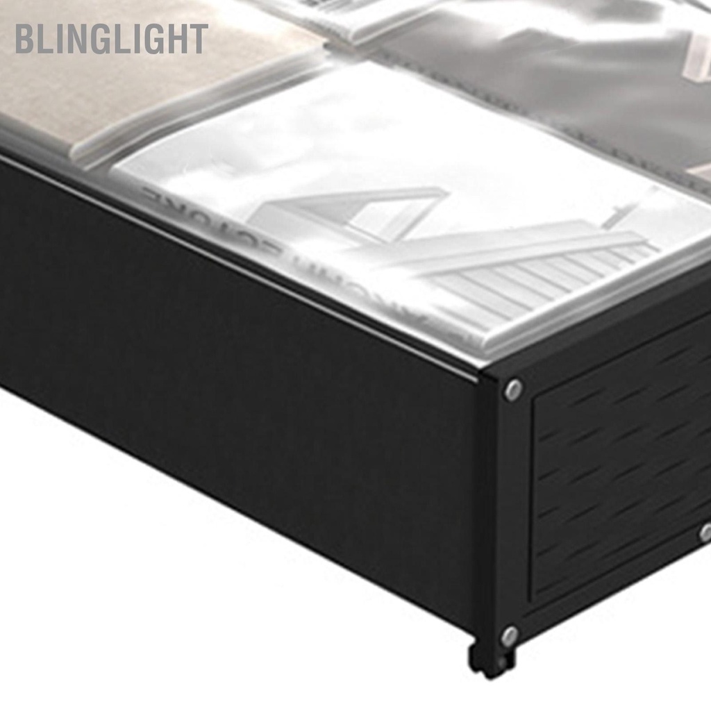Blinglight Hộp đựng dưới giường có bánh xe quần áo cửa sổ trong suốt cho chăn ga gối đệm Quần