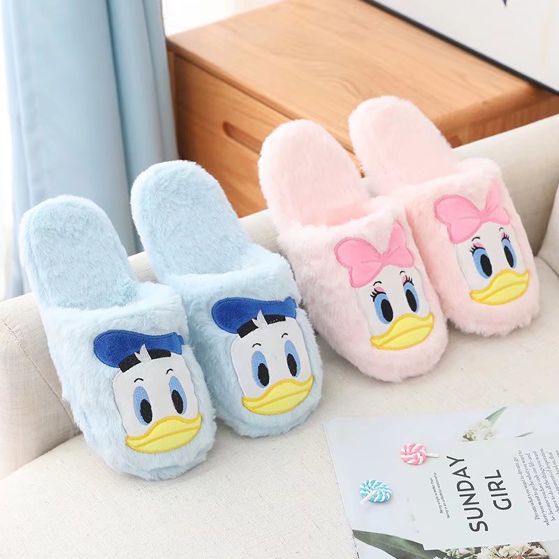DISNEY Dép Bông Đi Trong Nhà Hình Chuột mickey / Vịt donald / Gấu Pooh / Chuột mickey Dễ Thương Cho Bé Gái