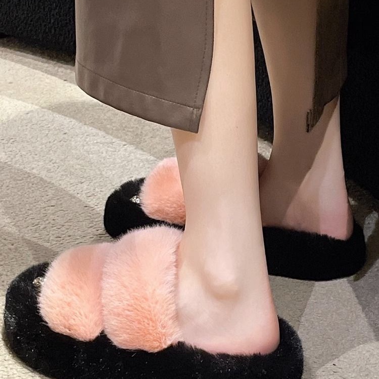 Dép Bông Đi Trong Nhà Đế Dày Thời Trang Xuân Thu 2023 Phong Cách Mới Cho Nữ