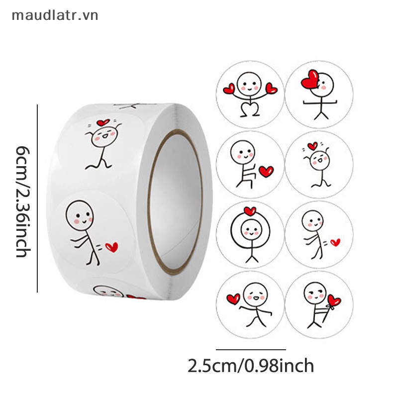 Cuộn 500 Miếng Dán Trang Trí Quà Tặng Đám Cưới Xinh Xắn