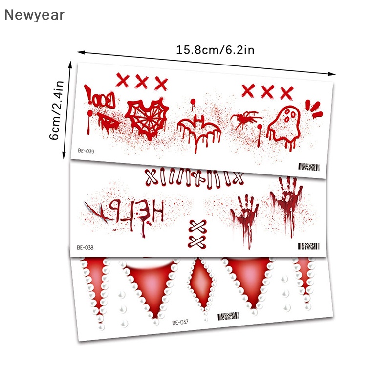 Newyear Nhãn Dán Trang Trí Tiệc halloween Hình Xăm Vết Thương Máu Kinh Dị