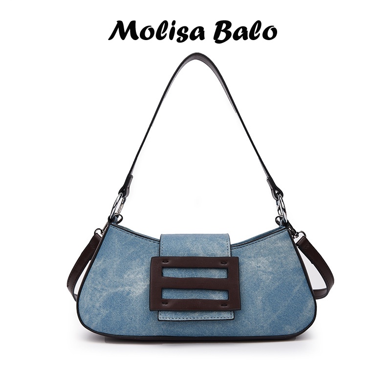 Molisa túi xách nữ túi đeo chéo 2023NEW phổ biến Vintage INS Thiết kế độc đáo GDJ23004SK 41Z231009