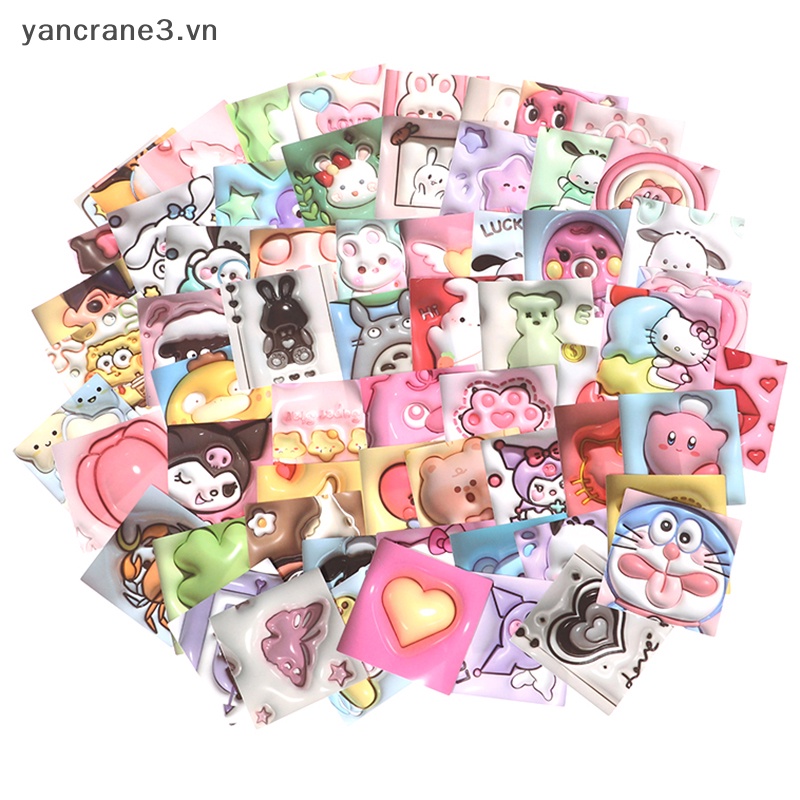 Bộ 100 Miếng Dán 3d kuromi my melody Dễ Thương Cho laptop
