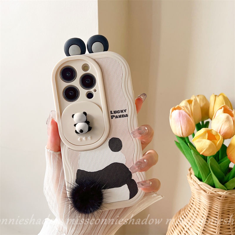 Tương Thích Với iphone 11 13 pro max x se xr 6 7 8 6s plus xs max 14 12 Hình Gấu Trúc 3d Xinh Xắn Ốp