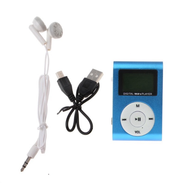 Máy nghe nhạc MP3 mini MX-801 hỗ trợ gắn thẻ nhớ Micro SD TF màn hình LCD kèm sạc + tai nghe