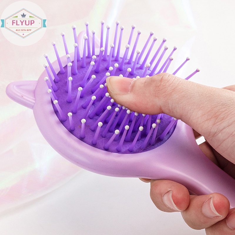 Flyup Lược Chải Tóc mini Hình Tai Mèo Có Gương Trang Điểm Mát Xa Da Đầu Làm Đẹp Cho Nữ vn