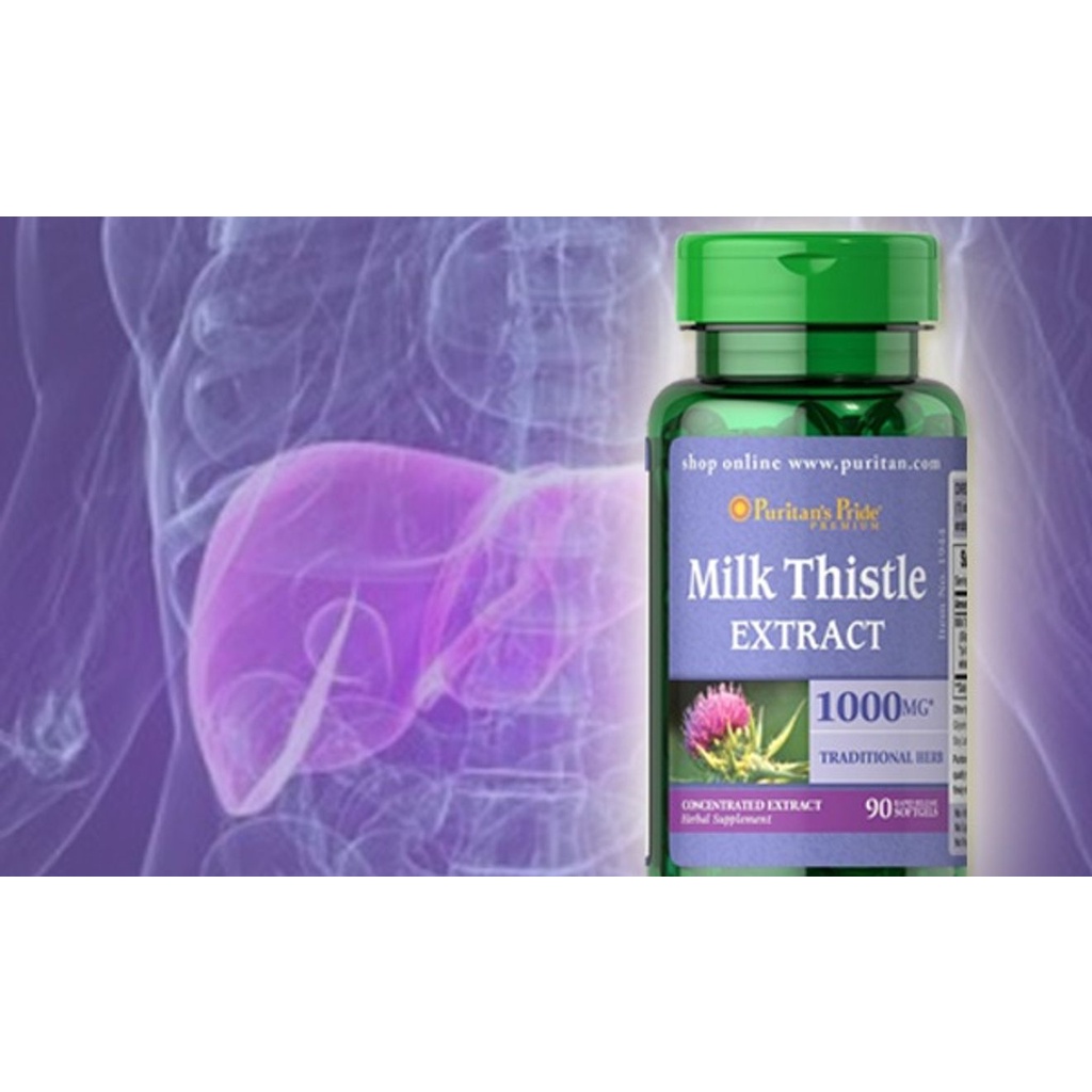 Viên uống thải độc gan milk thistle extract puritan’s pride 1000mg 90 Viên Healthy Care Extate Official Mall