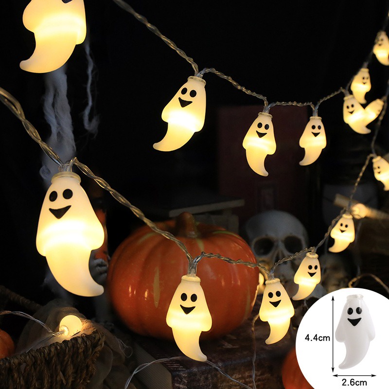 Dây Đèn led Hình Đầu Lâu / Bí Ngô / Ma Quỷ Màu Sắc Độc Đáo Trang Trí Tiệc halloween
