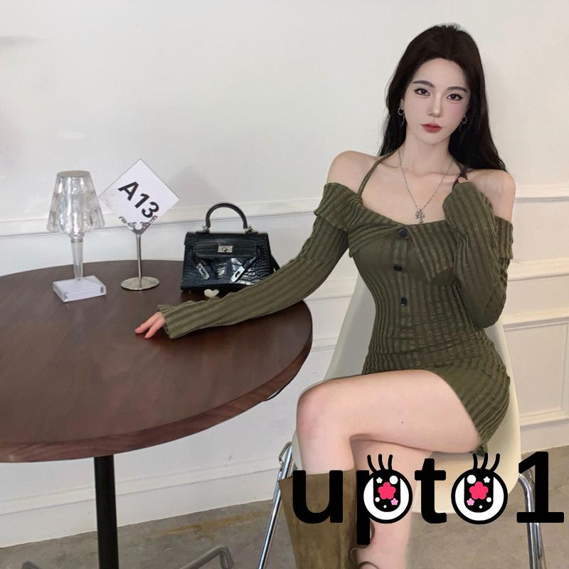 Đầm Body Dệt Kim Tay Dài Thiết Kế Hở Lưng Quyến Rũ
