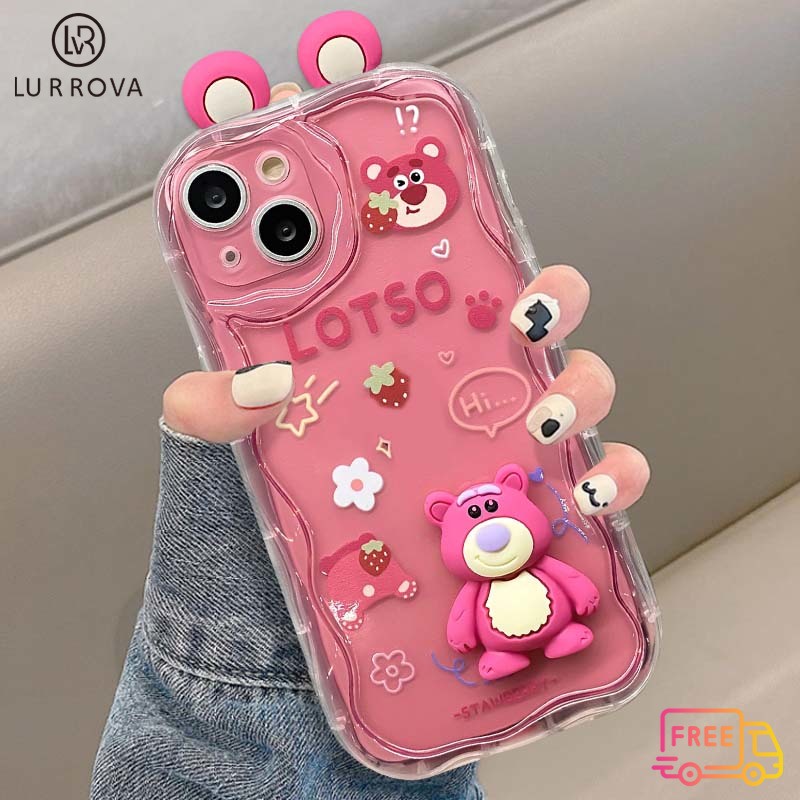 Ốp oppo reno 10 5g reno 10 pro reno 8t 5g reno 8t 4g reno 8z 5g reno 7z 5g reno 8 5g reno 8 4g reno 7 4g reno 6 5g reno 5 reno 4f Vỏ điện thoại trong suốt hình gấu dâu 3D