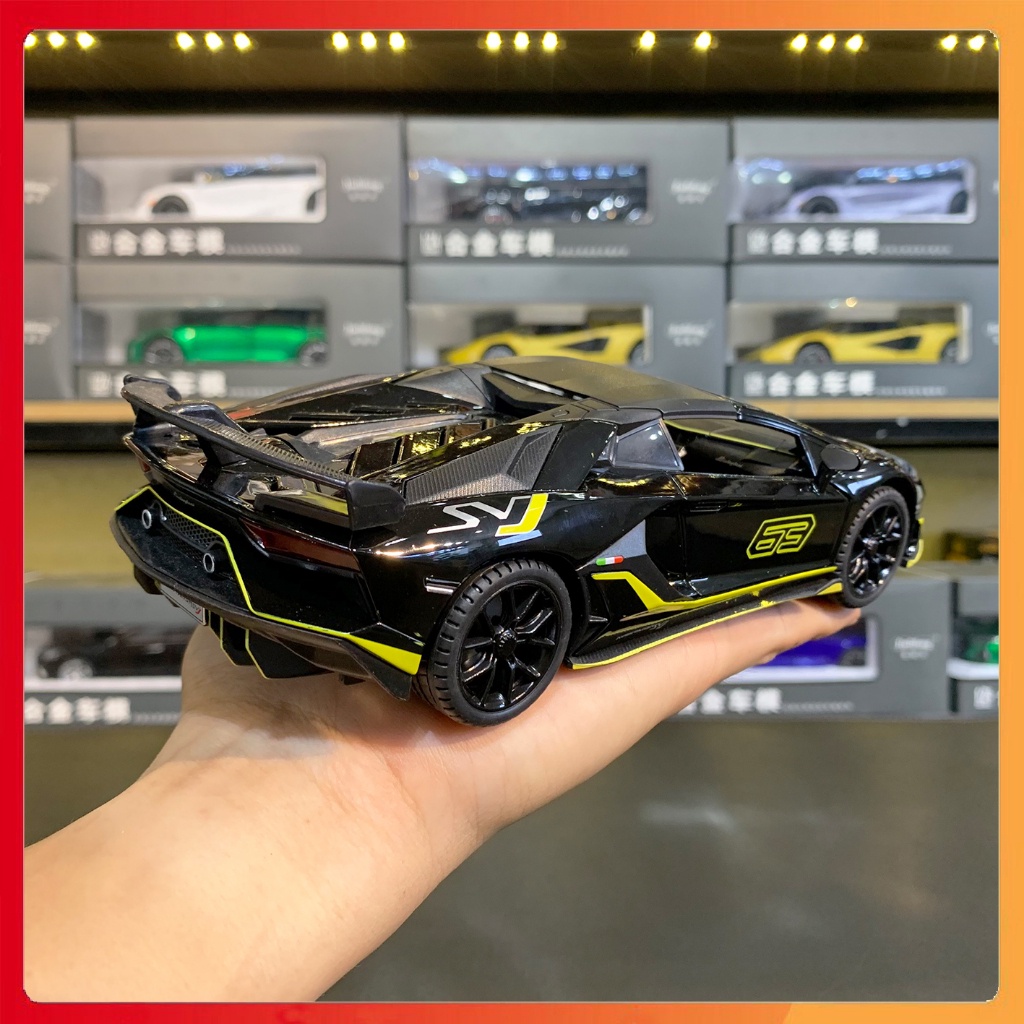 Mô hình xe Lamborghini Aventador SVJ 63 tỉ lệ 1:24 Miniauto tặng ô tô