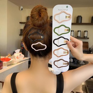 Kẹp tóc mái hình đám mây, set 5 kẹp tóc mái cute cho bạn gái, kẹp tóc nữ đám mây rỗng thời trang 2023