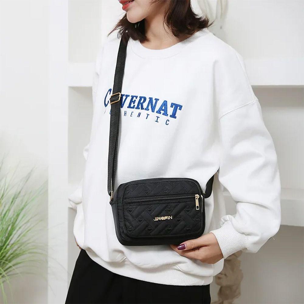 UUMIR Túi Xách Đeo Vai Cỡ Lớn Có Khóa Kéo Thêu Họa Tiết Thời Trang Cho Nữ